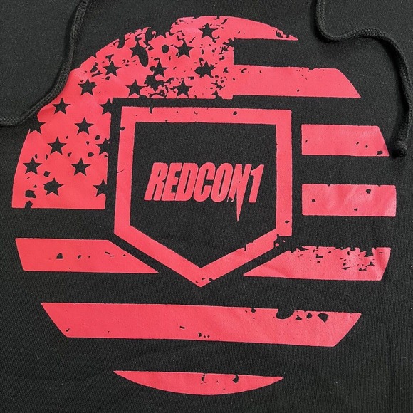 REDCON1 Men Black Red Graphic Highest State of Readiness Pullover Hoodie Shirt S - Picture 7 of 7